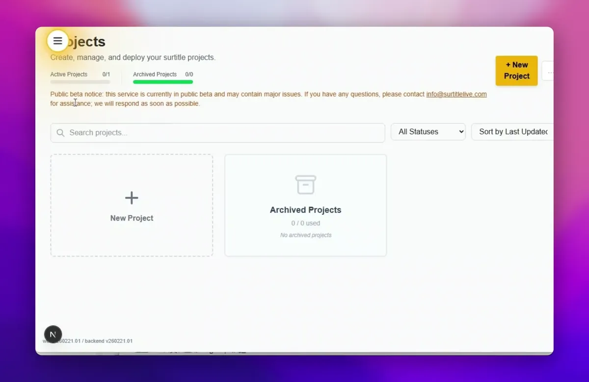 Figure 2: Navigation Menu