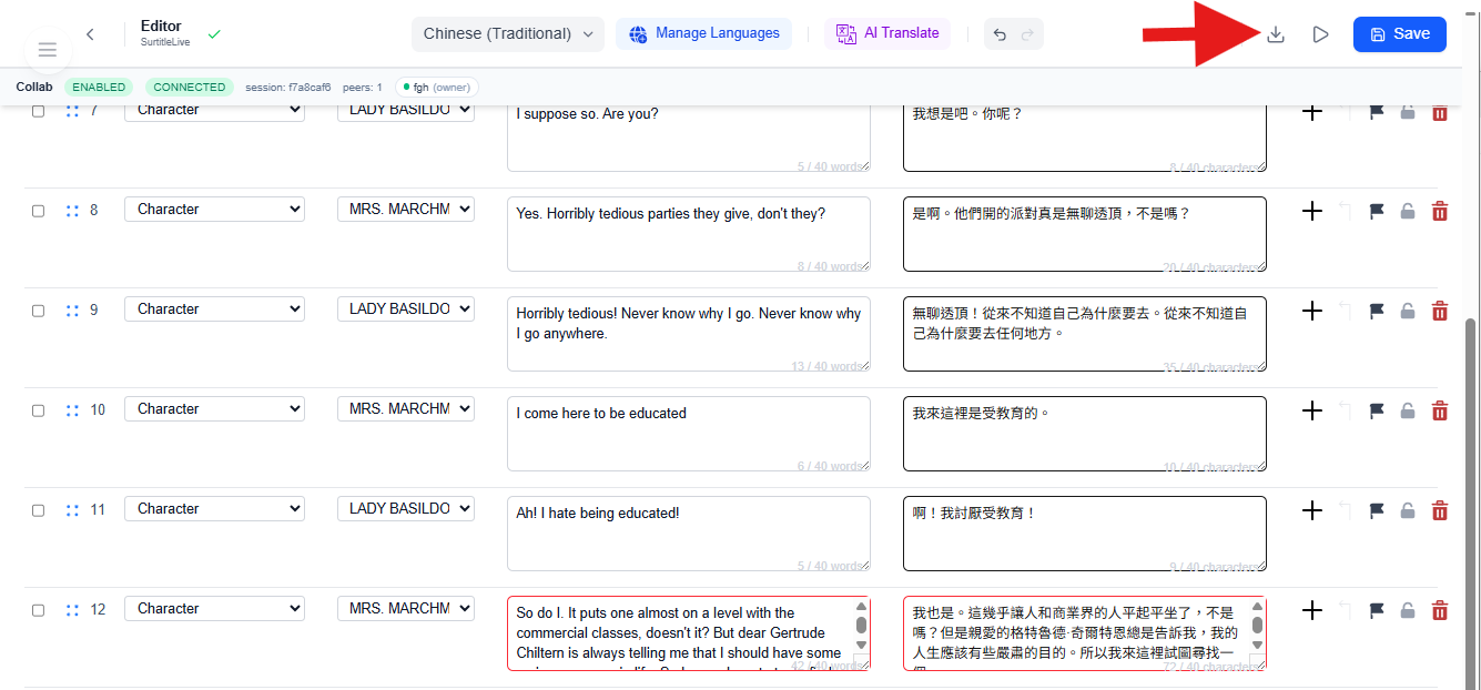 Figure 1: Export format selection
