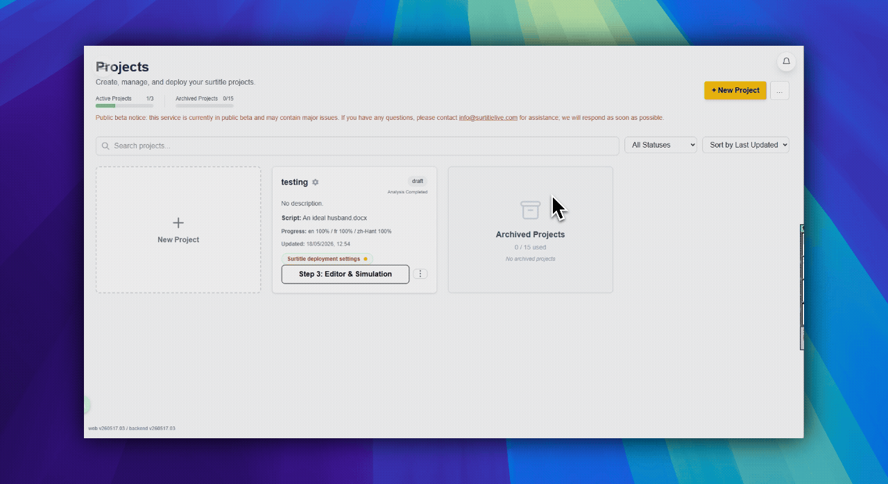 Editor toolbar with Update Live after an active deployment exists